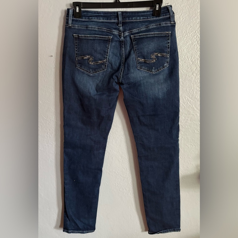 Silver Jeans Dark Blue Boyfriend Jeans - Picture 2 of 11